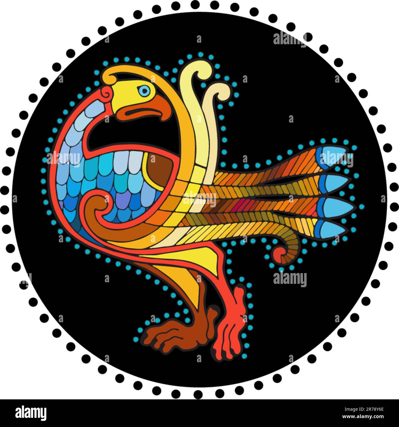 Beautiful bright bird in a circle Stock Vector Image & Art - Alamy