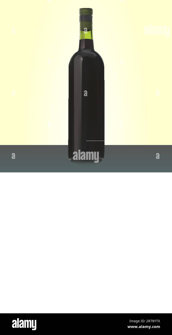 vector illustration of a unlabeled red wine bottle Stock Vector Image