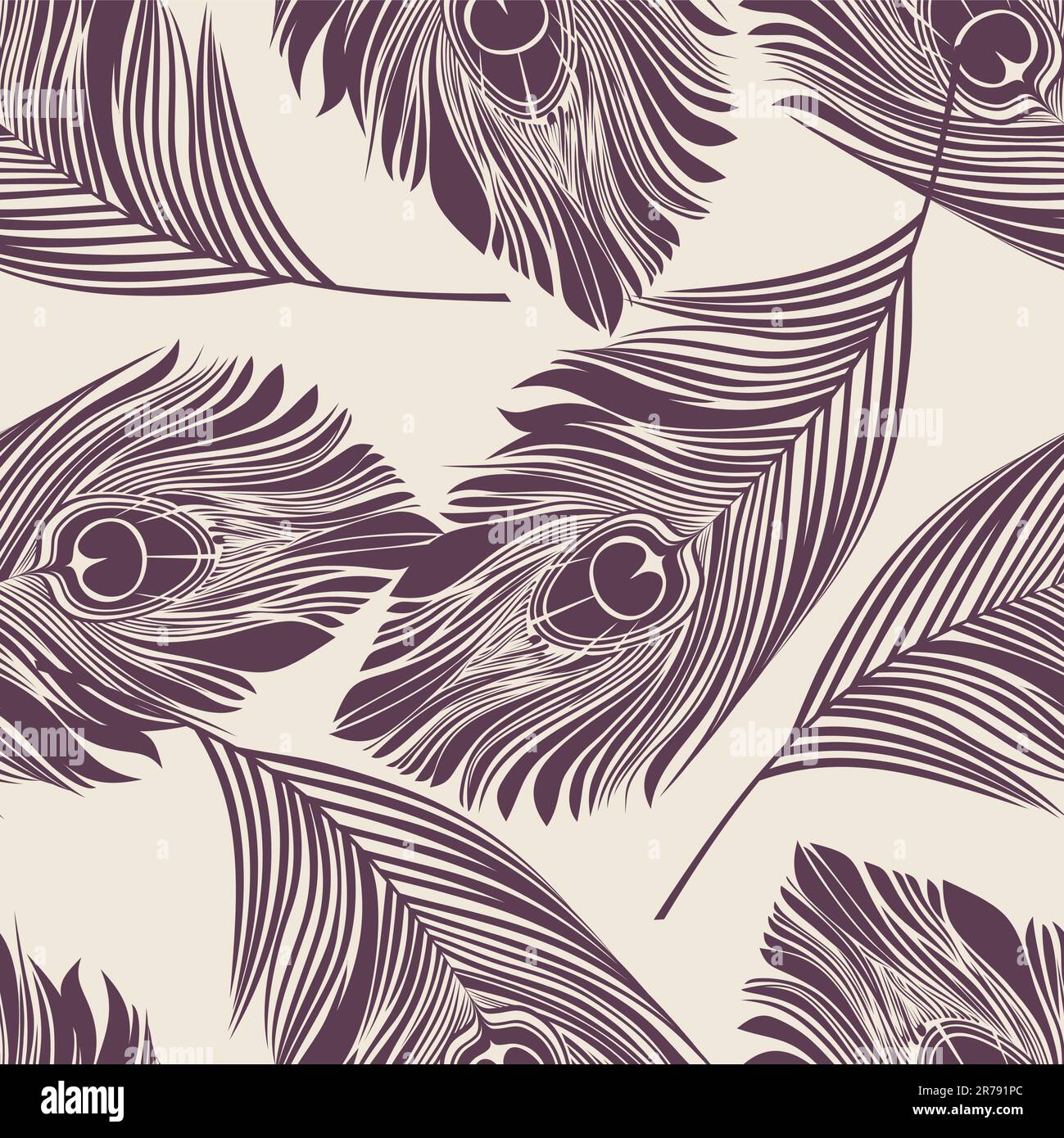 peacock feather pattern Stock Vector