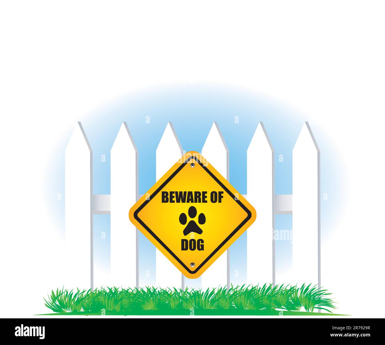 beware of dog yellow sign Stock Vector