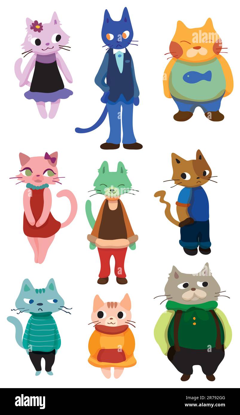 Set Cute Icons Cat Emotion Cartoon Stock Illustration 431697742