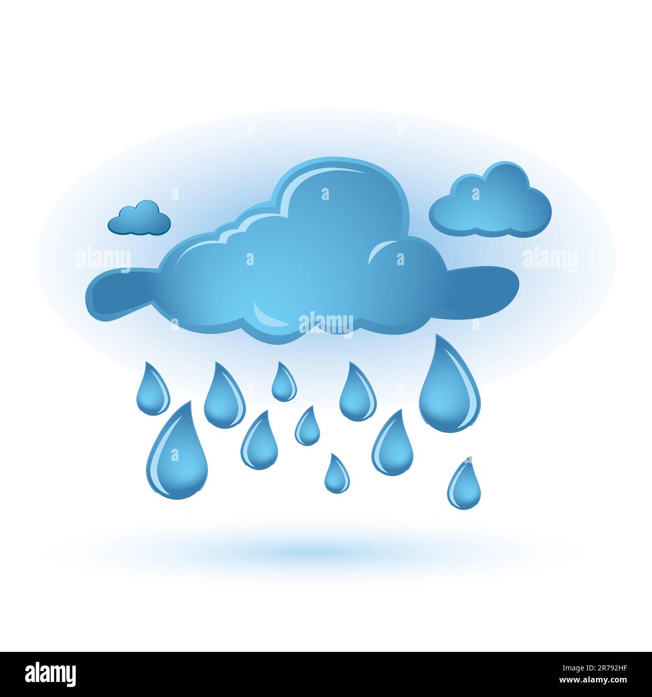 Blue cloud and drops Stock Vector Image & Art - Alamy