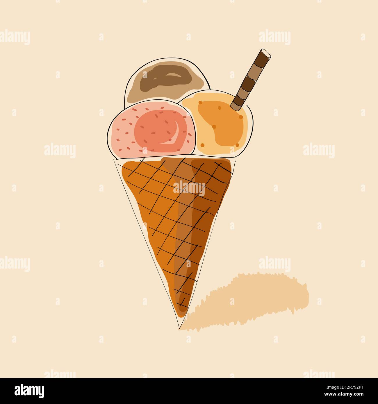 Vector picture with ice cream cone Stock Vector Image & Art - Alamy
