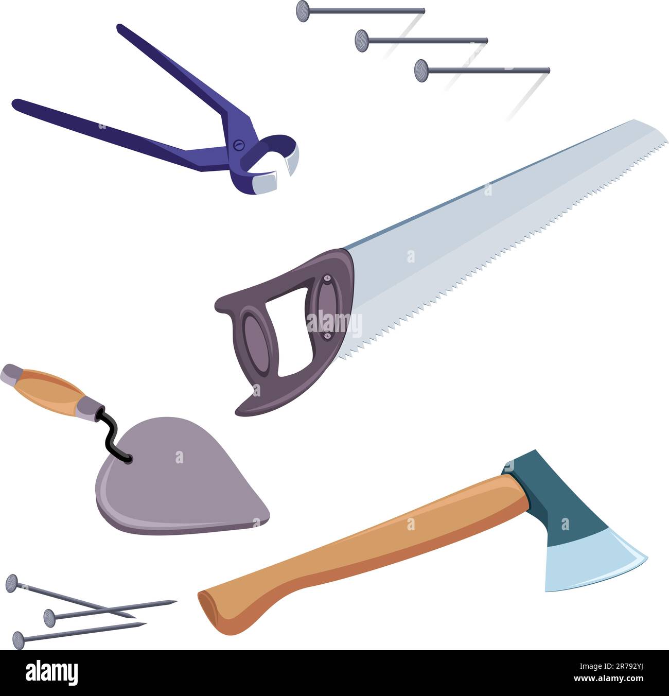 A selection of common tools used for construction and repair Stock