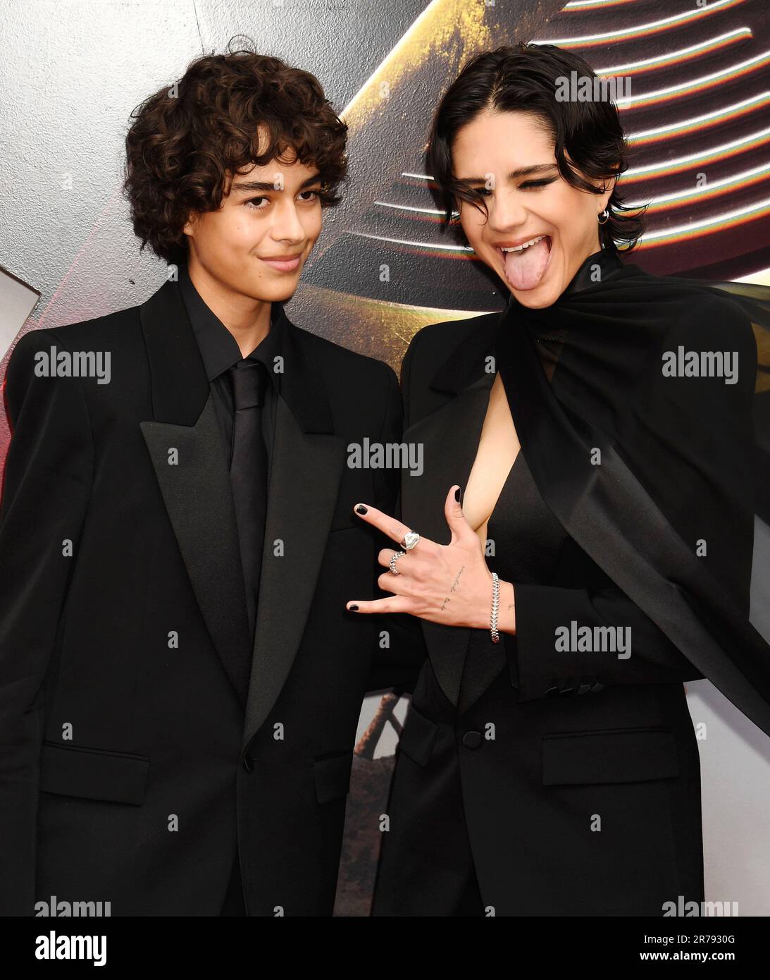 HOLLYWOOD, CALIFORNIA - JUNE 12: (L-R) Jacob Calle and Sasha Calle attend  the Los Angeles premiere of Warner Bros. 