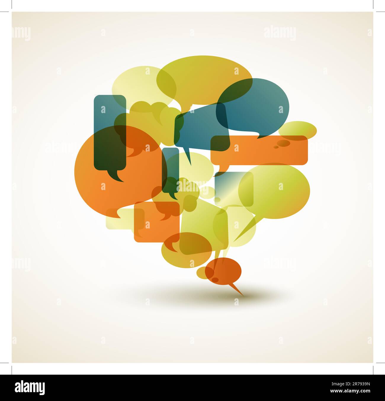 Big speech bubble made from small bubbles retro colors Stock Vector