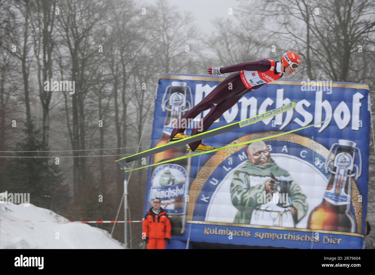 Michael Uhrmann Aktion Skispringen Welt Cup Teamspringen in Willingen 7.2.2010. Stock Photo