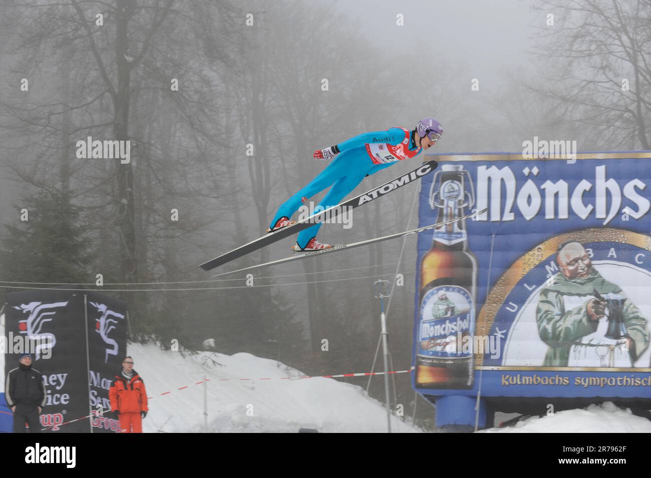 Martin Schmitt Aktion Skispringen Welt Cup Teamspringen in Willingen 7.2.2010. Stock Photo