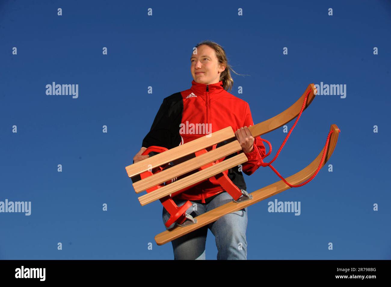 Tatjana Hüfner Rodel Olympiasiegerin / Privataufnahmen / Sommerfeature. Stock Photo