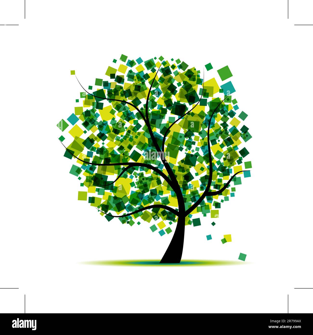 Abstract tree green for your design Stock Vector