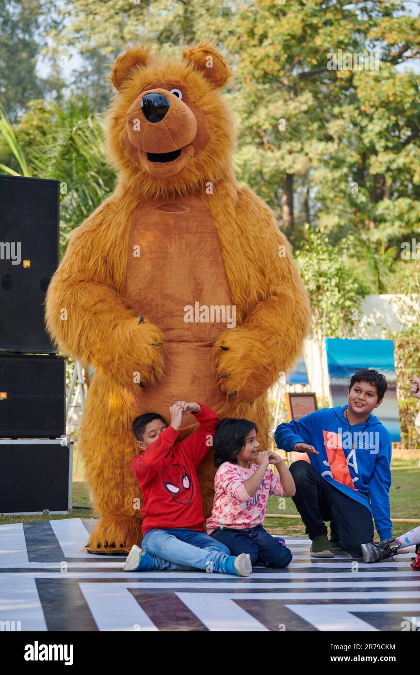 New Delhi, India 10.12.2022 Children outdoor party quizzes and