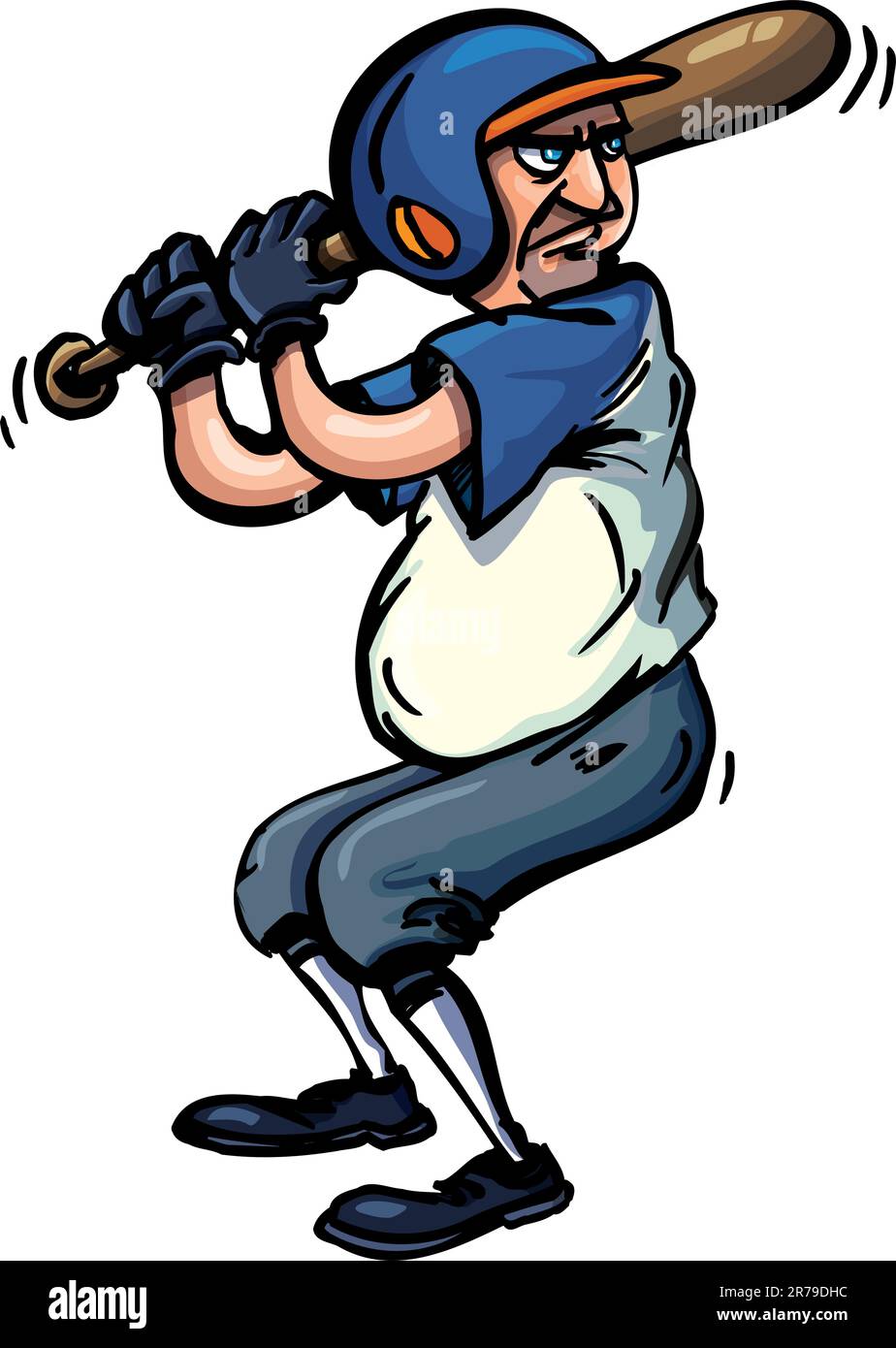 Cartoon Illustration of Funny Boy Baseball Player with Bat and Ball Stock  Photo - Alamy