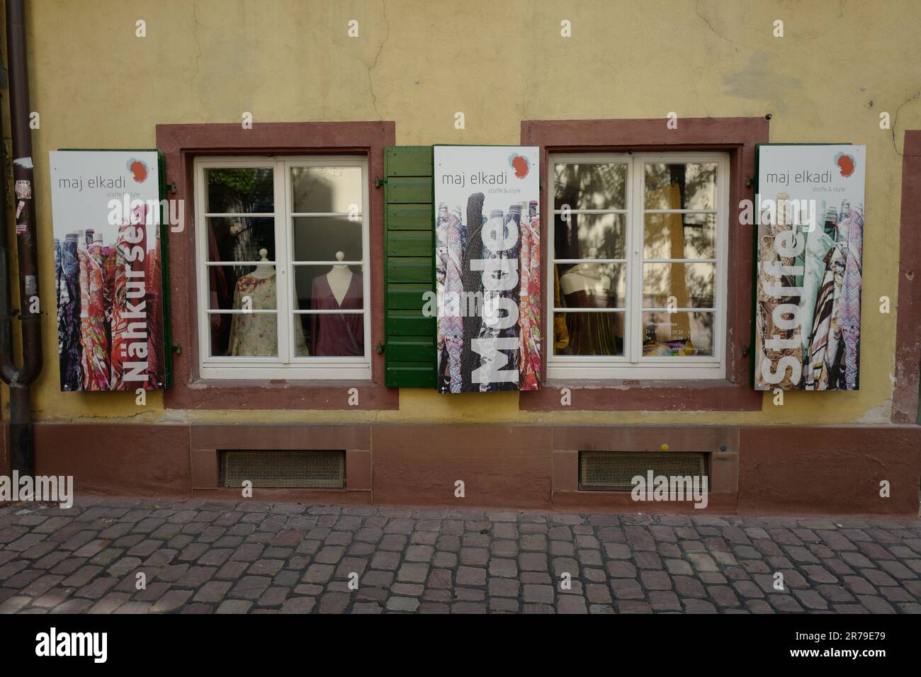 Clothing store in historic building in Freiburg im Breisgau in Germany Stock Photo
