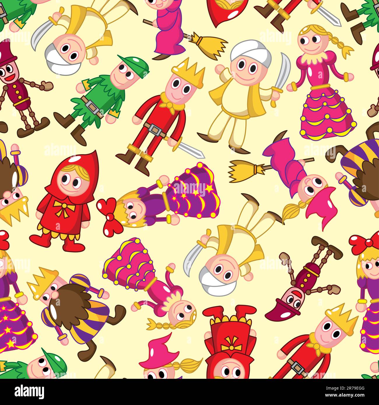 seamless story people pattern Stock Vector