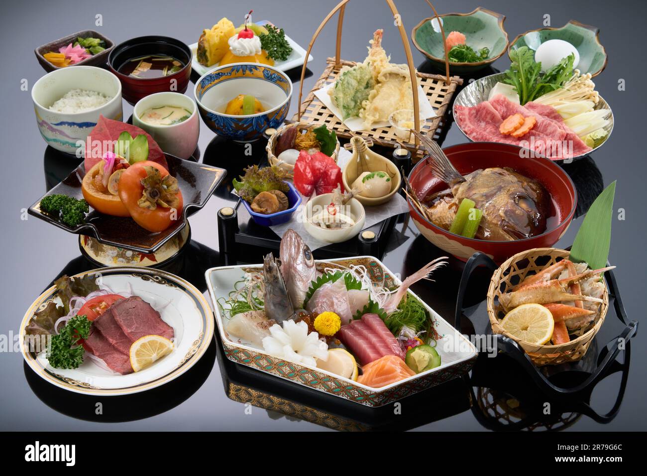 High class Japanese kaiseki cuisine Stock Photo