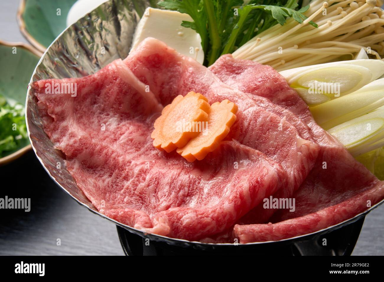 Japanese cuisine, Mikawa beef sukiyaki Stock Photo Alamy