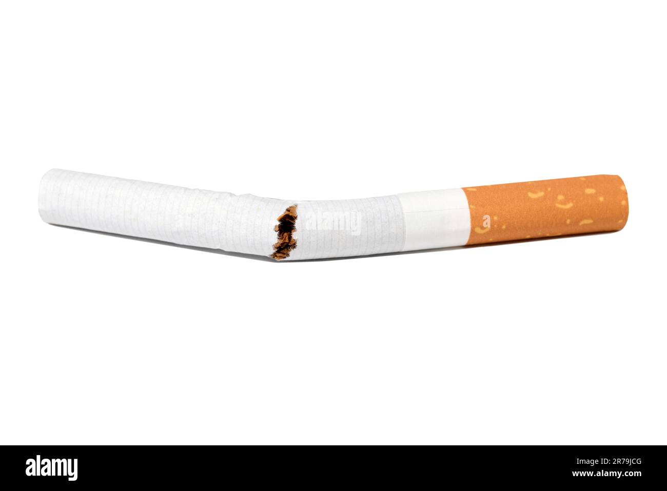 broken cigarette png A broken cigarette at the white isolated background. A notion of health  care Stock Photo