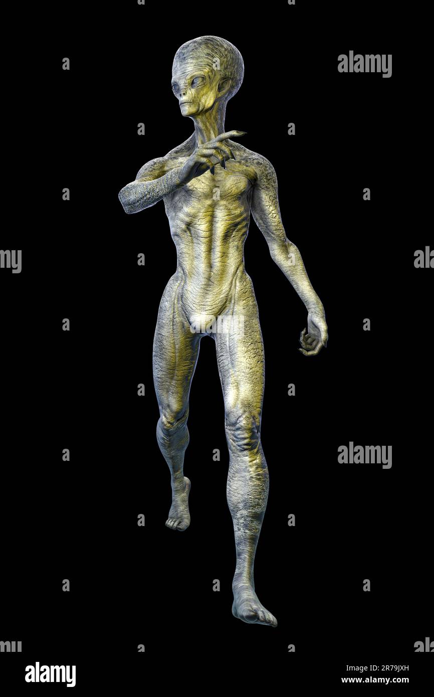 Humanoid alien with photo realistic highly detailed skin texture, 3D ...