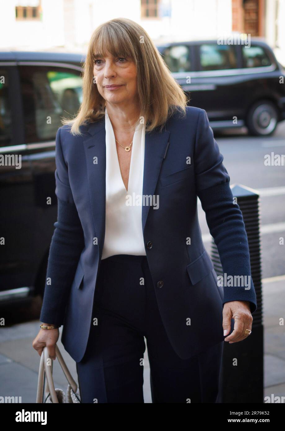 London, UK. 14th June, 2023. Dame Carolyn McCall, Chief Executive at ITV, arrives at Portcullis House in Westminster ahead of a Culture, Media and Sport Committee hearing in to the work of ITV. Television presenter Phillip Schofield recently resigned as a presenter of This Morning, after he admitted having a relationship with a young male ITV employee. Photo credit: Ben Cawthra/Sipa USA Credit: Sipa USA/Alamy Live News Stock Photo