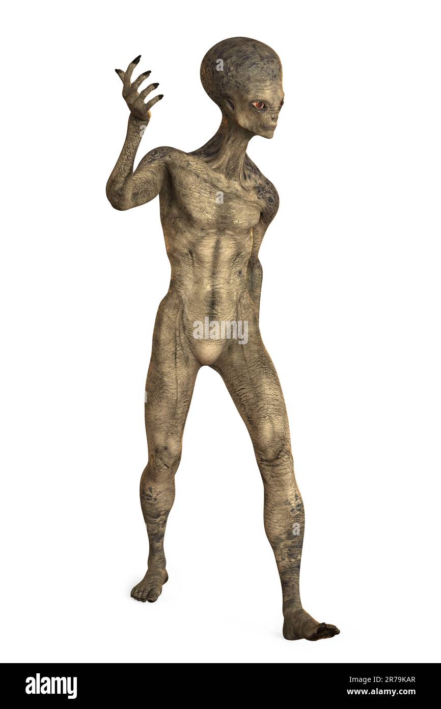 Humanoid alien with photo realistic highly detailed skin texture ...