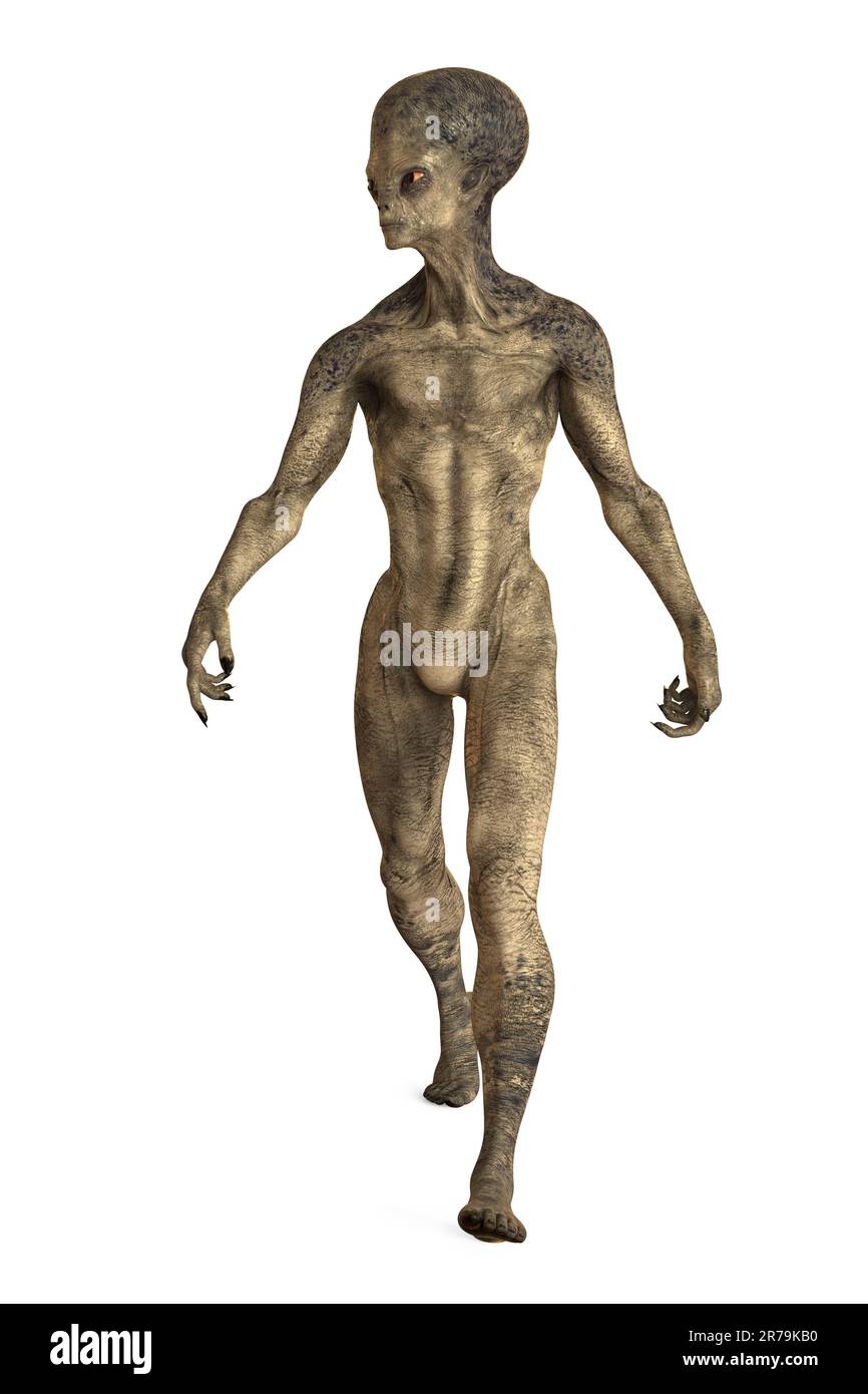 Humanoid alien with photo realistic highly detailed skin texture ...