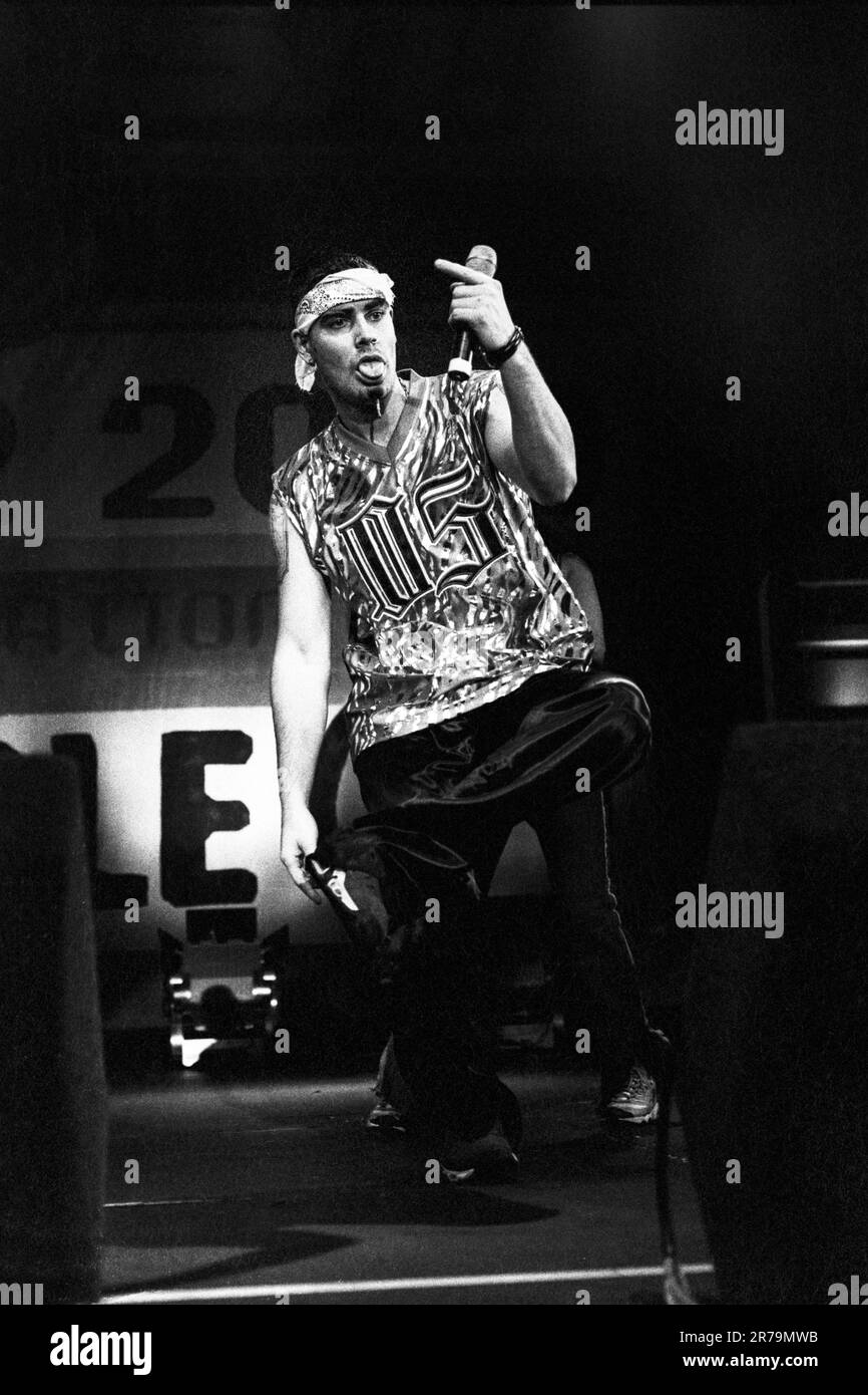 Shane Lynch ex Boyzone on the Smash Hits 2000 Tour playing live at Cardiff International