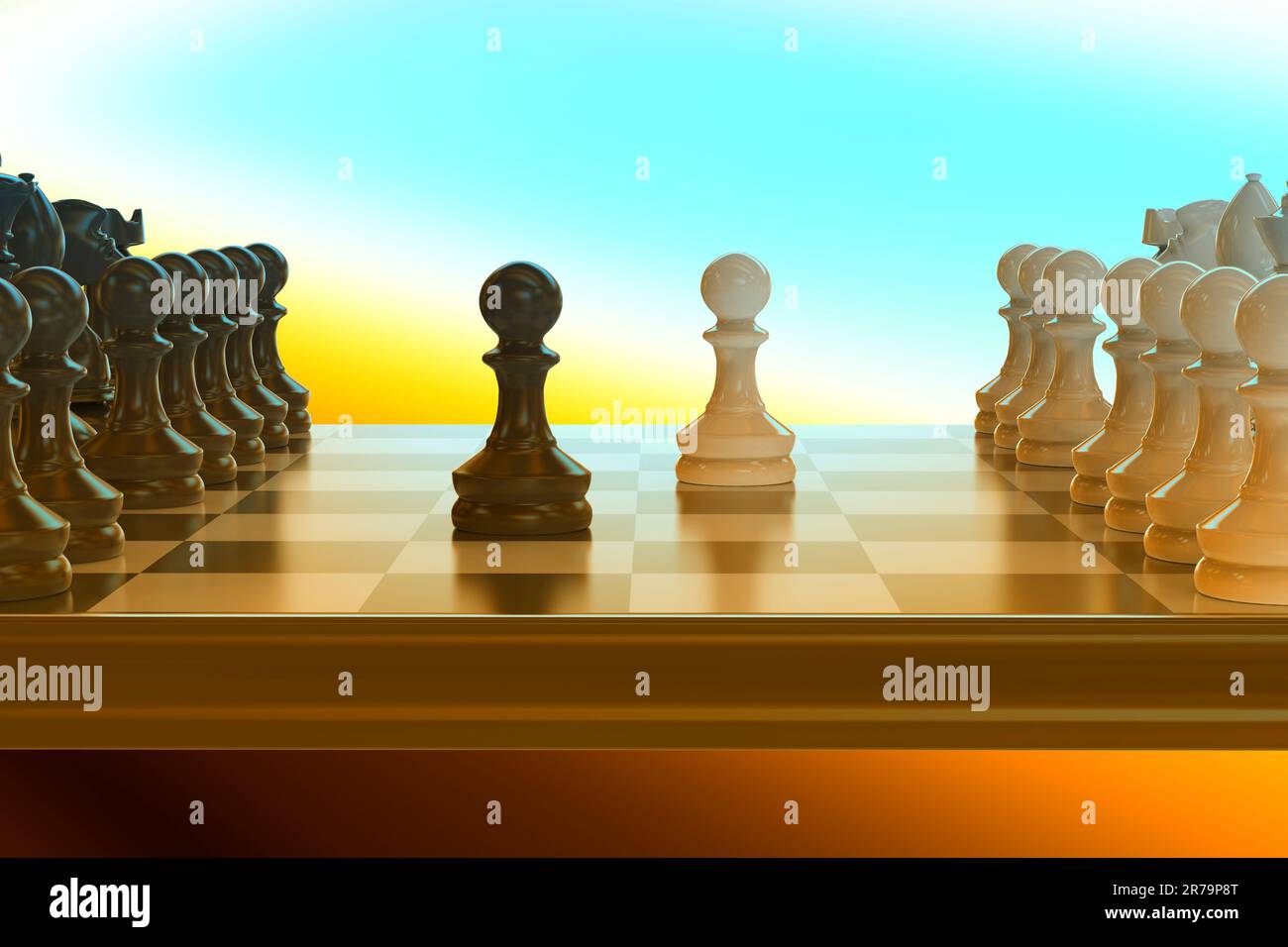 Sicilian Defense in Chess Game Stock Photo - Image of pawn, board: 58943894