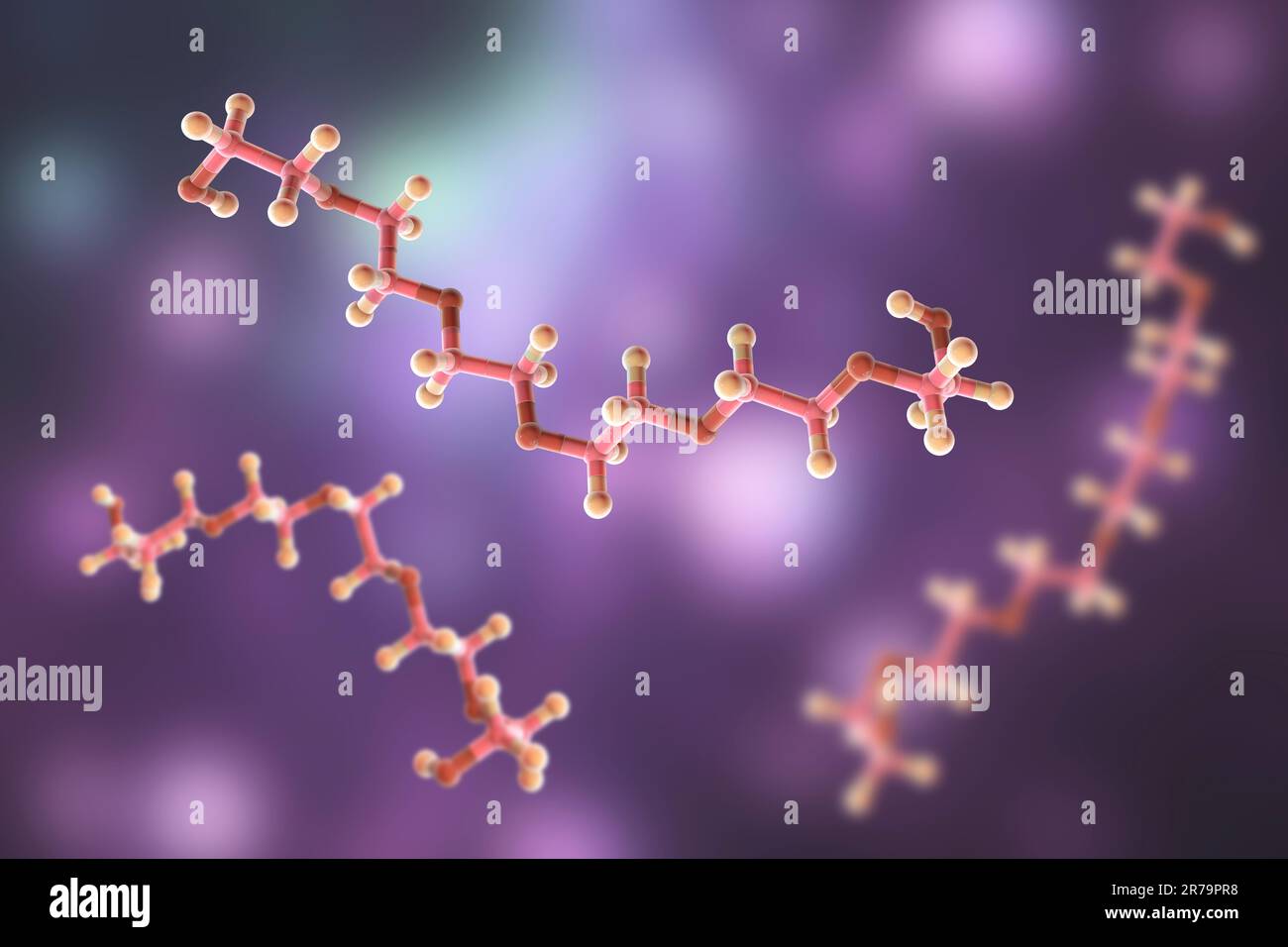 Polyethylene glycol (PEG). Hexaethylene glycol molecule, 3D