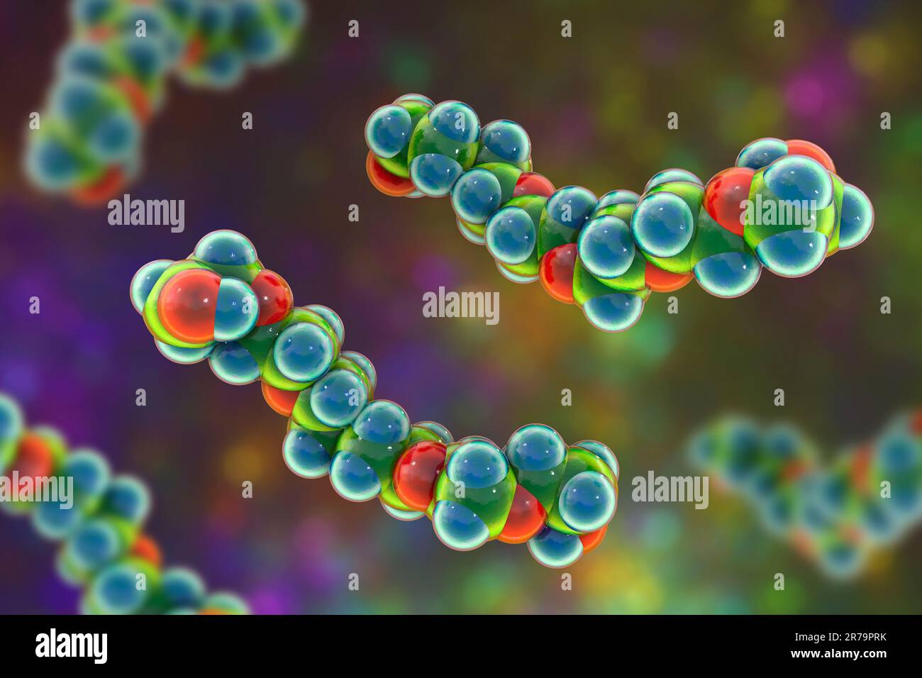 Polyethylene glycol (PEG). Hexaethylene glycol molecule, 3D