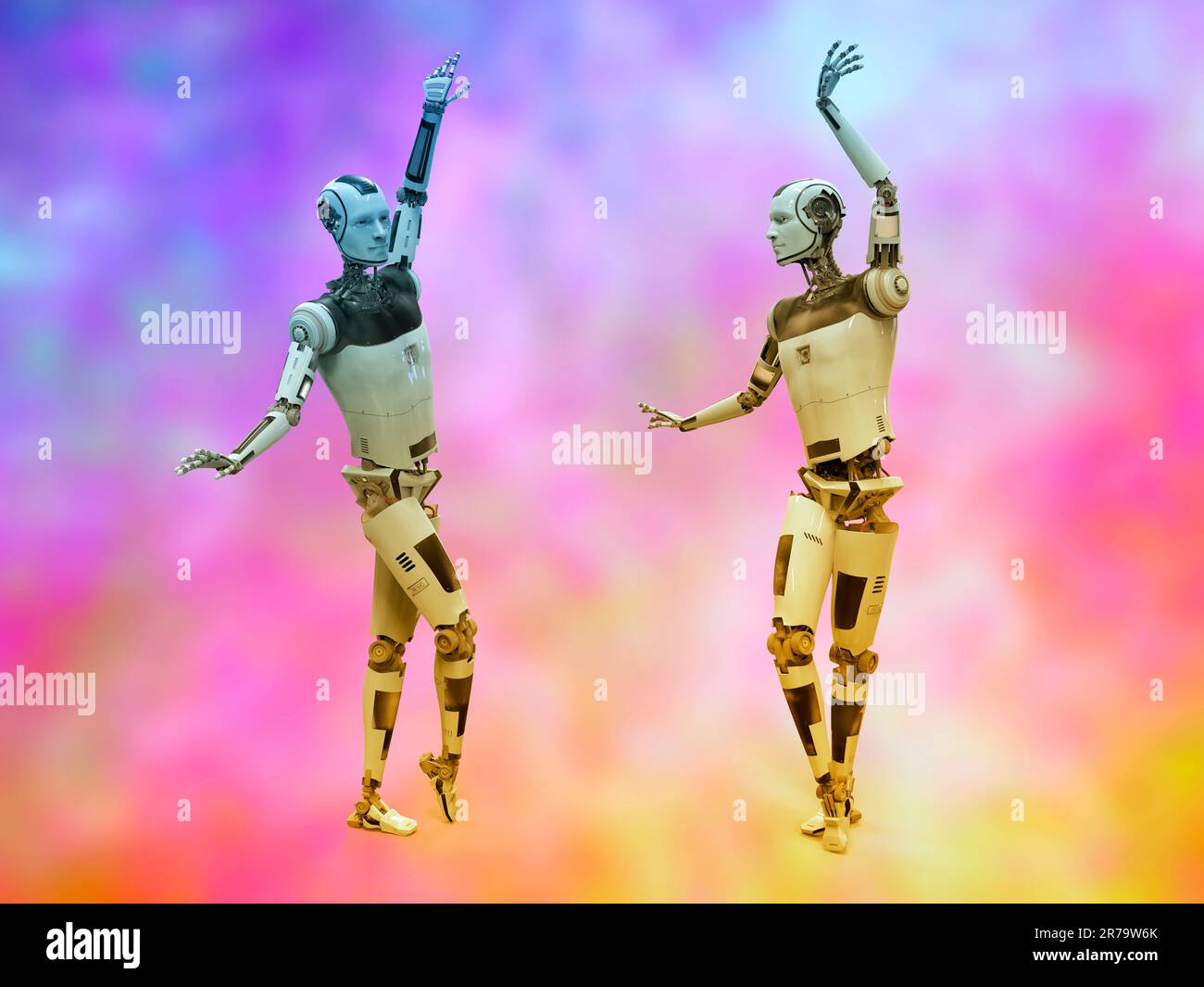 Robot ballet dancers, 3D illustration. Dancing humanoid robot. Android,  humanoid, cyborg artificial intelligence concept. Futuristic art,  technology a Stock Photo - Alamy