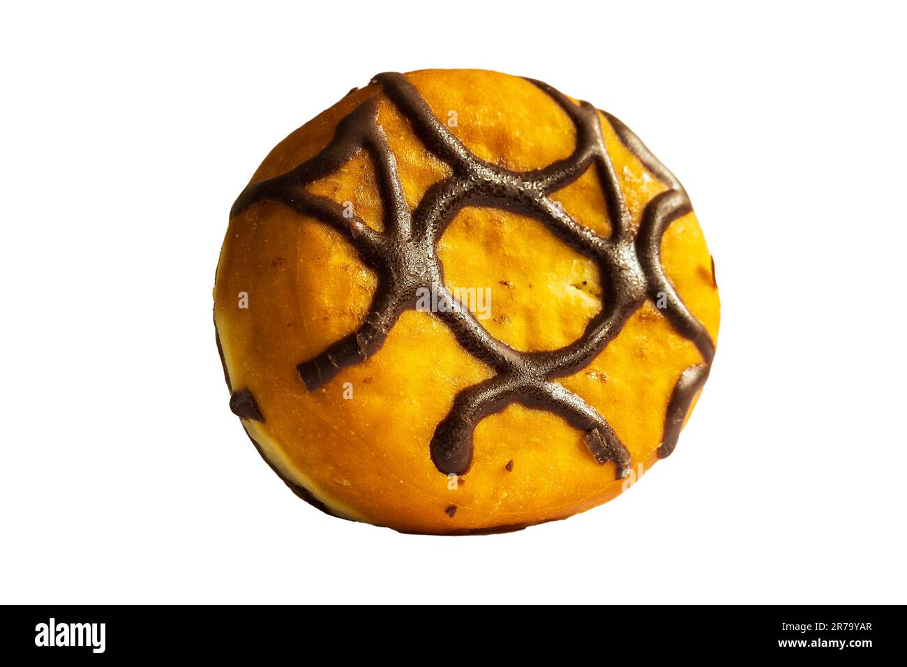 Donut with chocolate glaze isolated on white background Stock Photo - Alamy