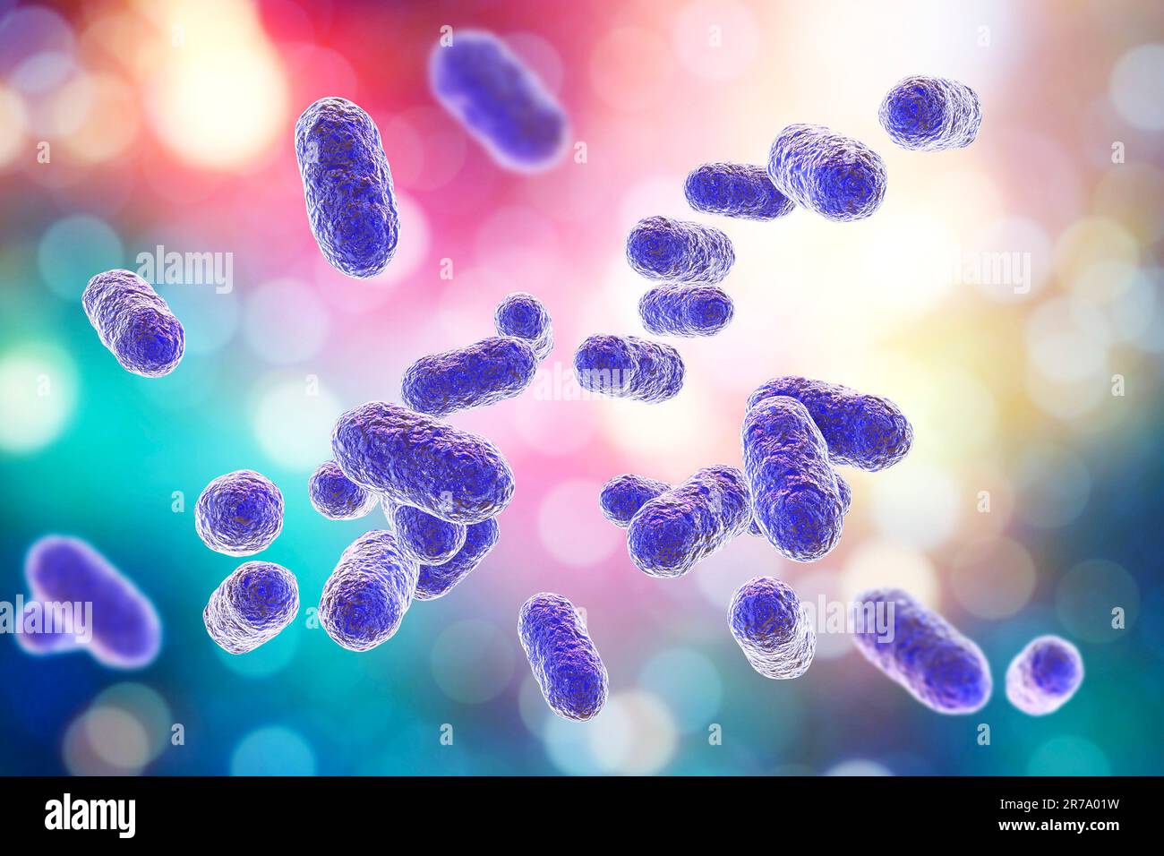 Porphyromonas gingivalis bacteria, 3D illustration. Anaerobic bacteria that cause periodontal disease, bacterial vaginosis, are probably associated wi Stock Photo