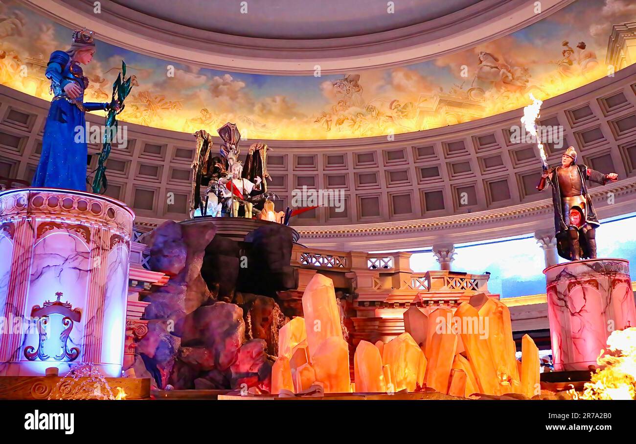 Fall of Atlantis at Caesars Forum Shops automaton show Caesars Palace Las Vegas Nevada USA Stock Photo