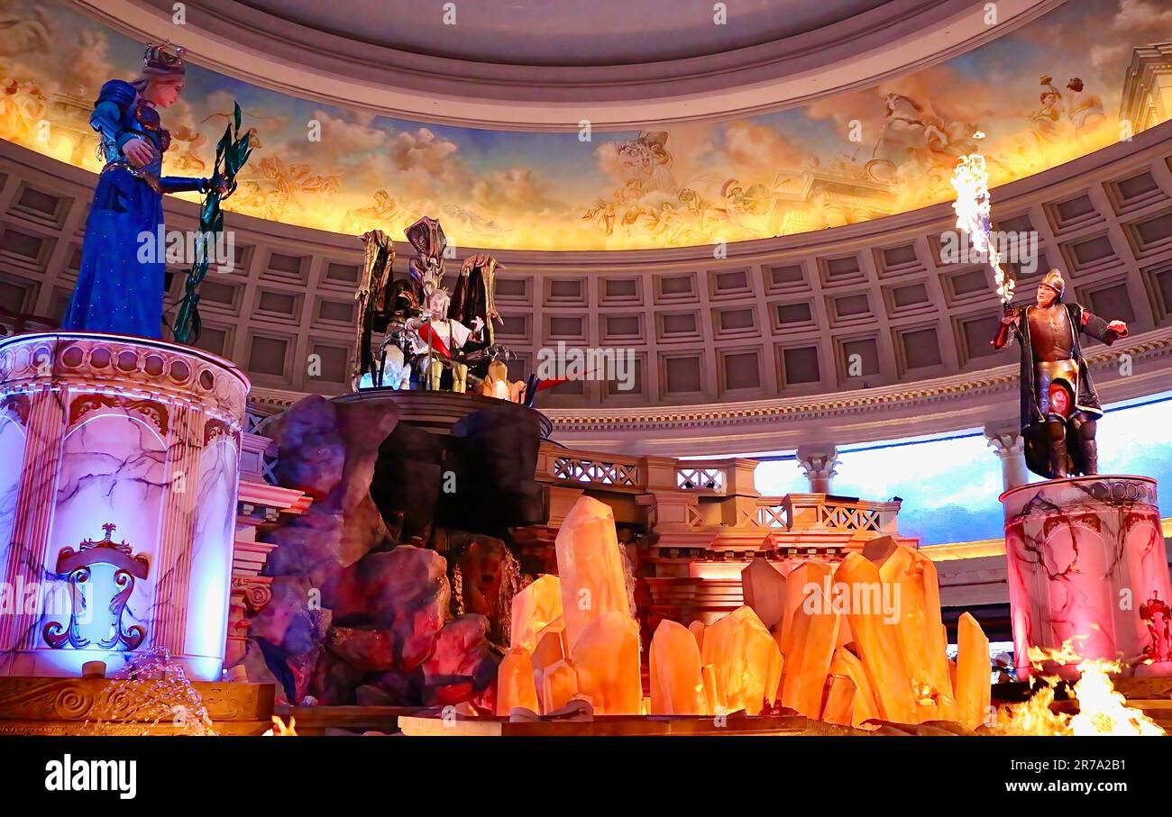 Fall of Atlantis at Caesars Forum Shops automaton show Caesars Palace Las Vegas Nevada USA Stock Photo