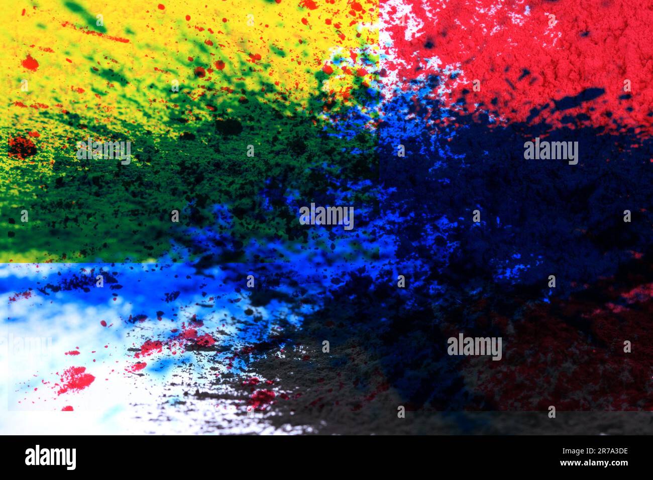 cmyk toner powder (cyan, magenta, yellow, black) isolated on white ...