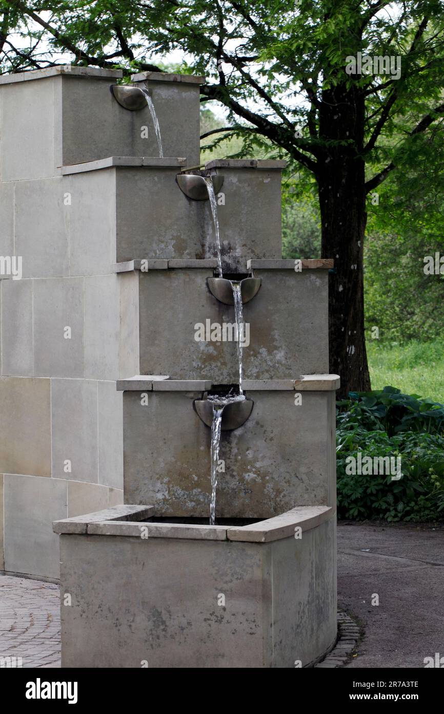 A water fountain or water feature at the National Botanic gardens of ...
