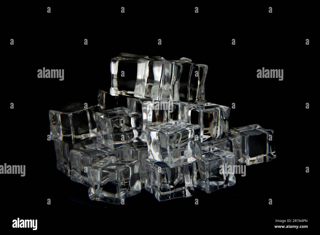 ice cubes isolated on the black background Stock Photo - Alamy