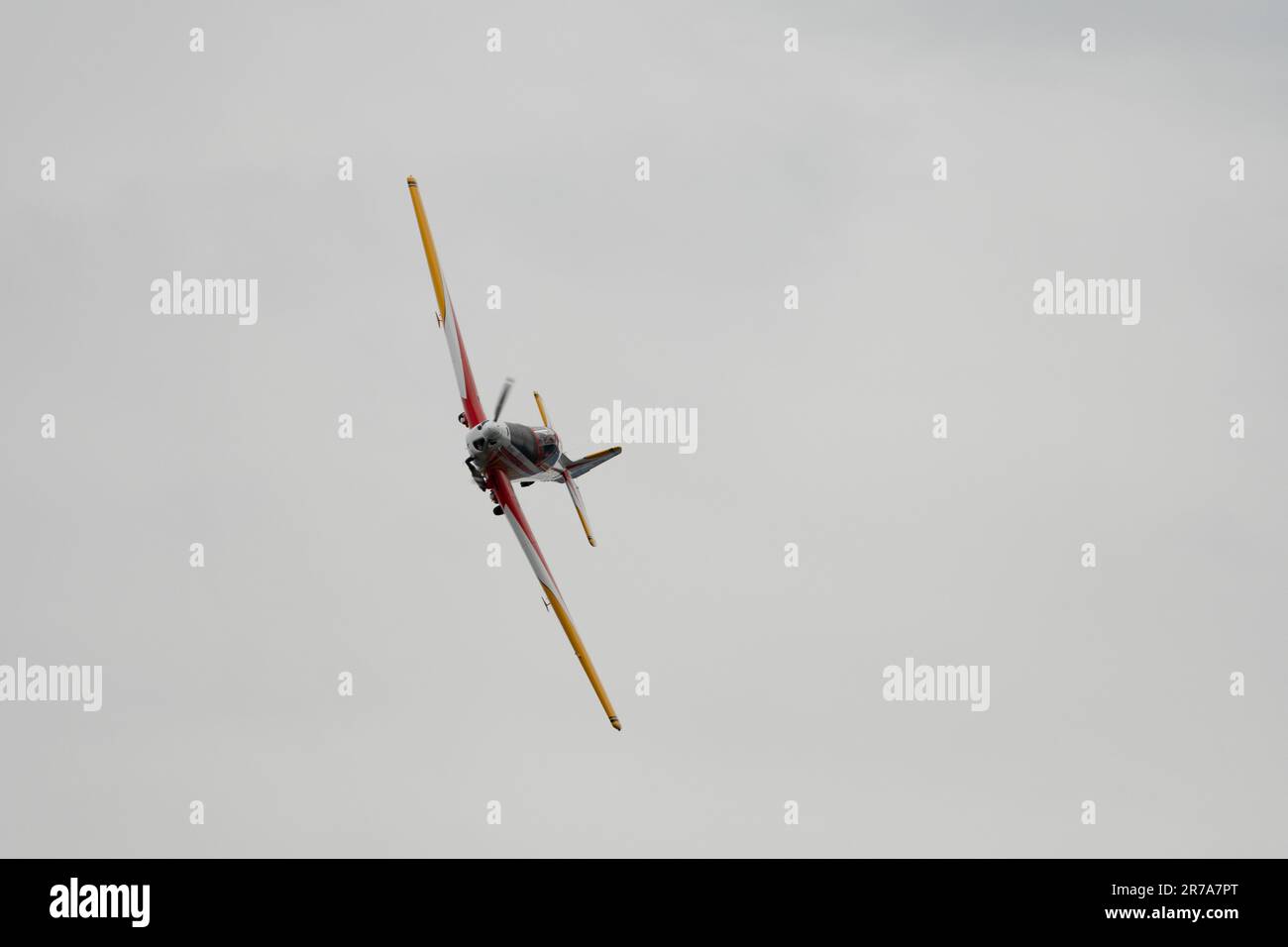 Rhine Valley, Saint Gallen, Switzerland, May 20, 2023 HBTRQ Zlin 526