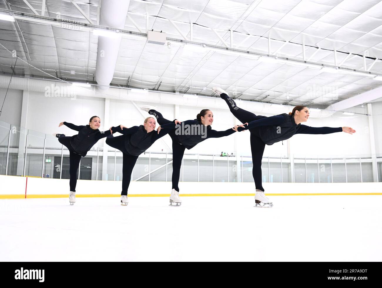 EDITORIAL USE ONLY Members of the Lee Valley Ice Skating Club skate at
