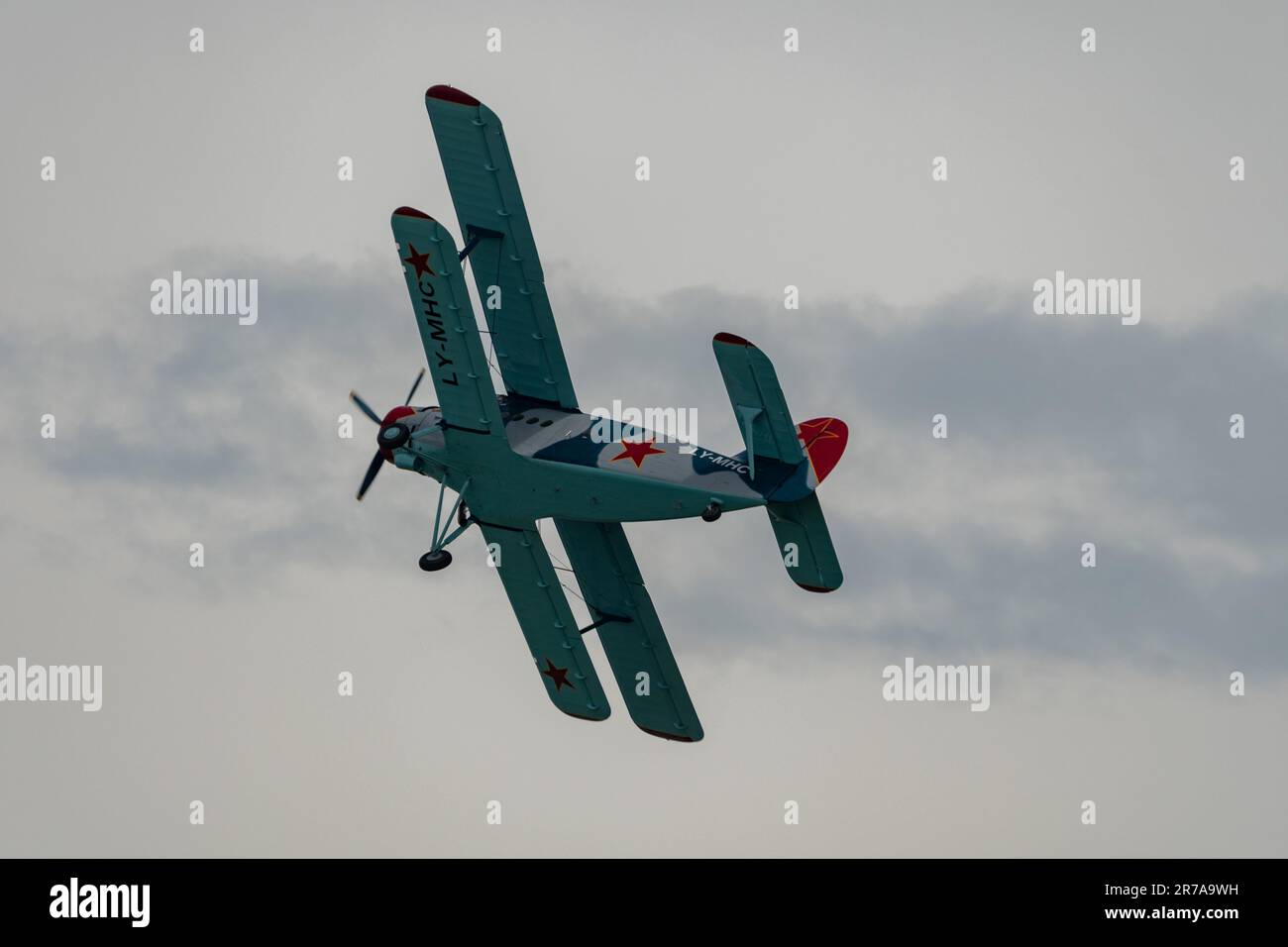 Rhine Valley, Saint Gallen, Switzerland, May 20, 2023 LYMHC Antonov AN