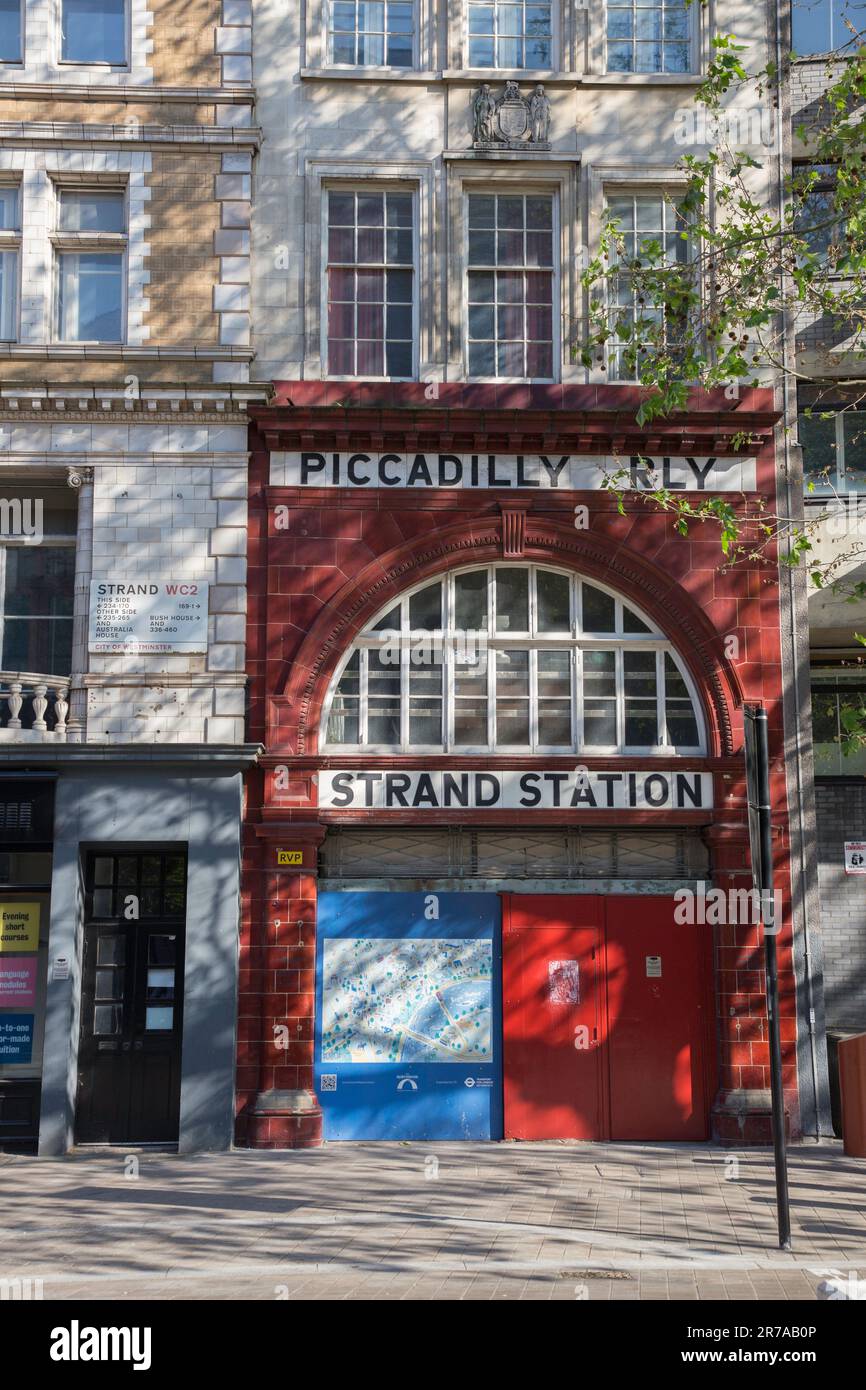 The Strand disused London Underground Station Stock Photo