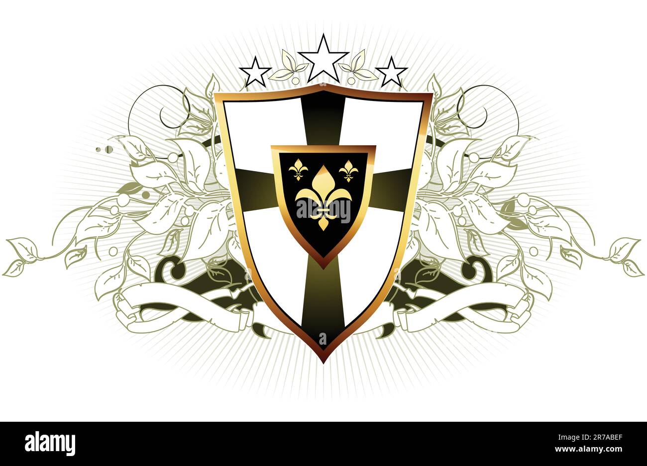 ornamental shield,  this illustration may be useful as designer work Stock Vector