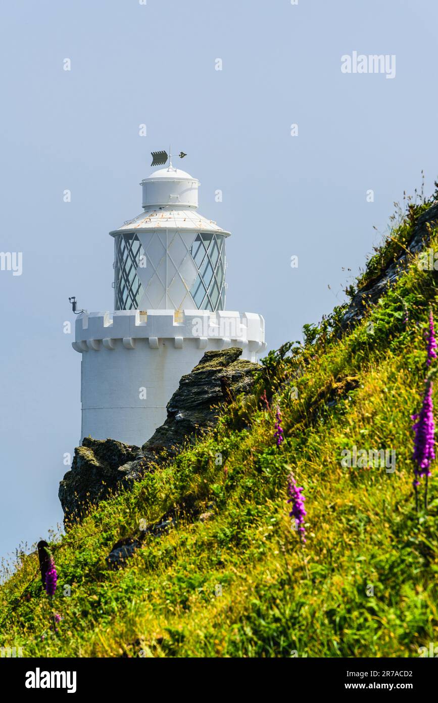 Sea Fret over Start Point Lighthouse, Trinity House and South West Coast Path, Devon, England