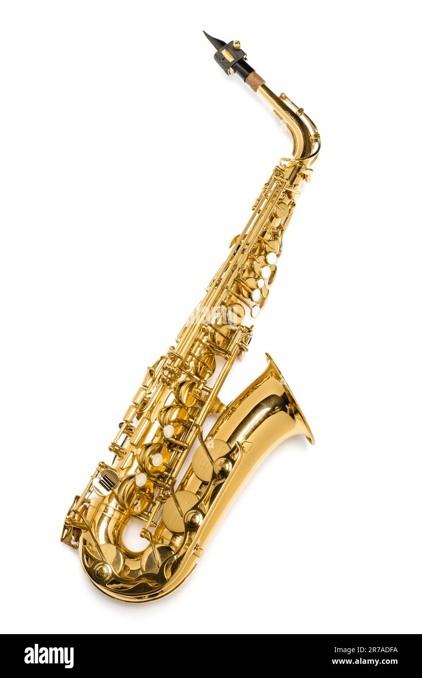 Saxophone Jazz instrument isolated Stock Photo Alamy