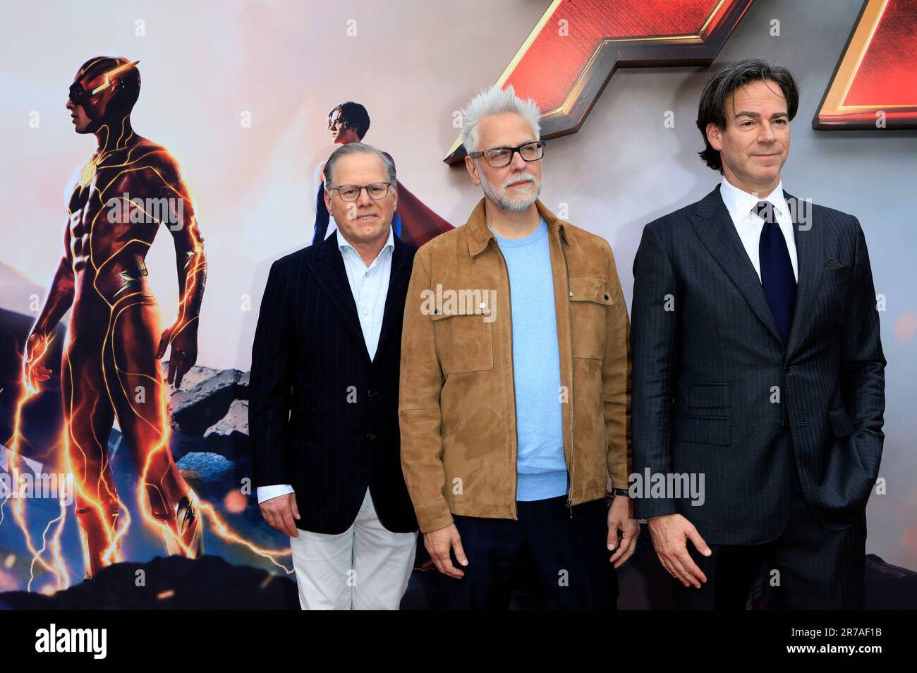 David Zaslav, James Gunn und Peter Safran bei der Premiere des