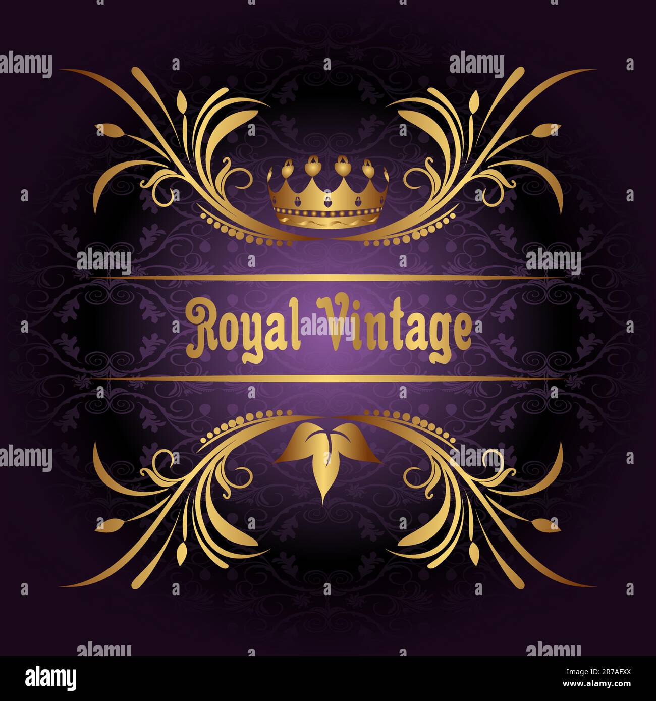 Illustration vintage frame with crown - vector Stock Vector Image & Art ...
