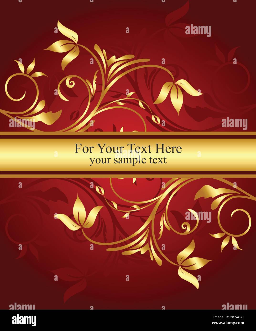 Golden floral background for design. Vector Stock Vector Image & Art