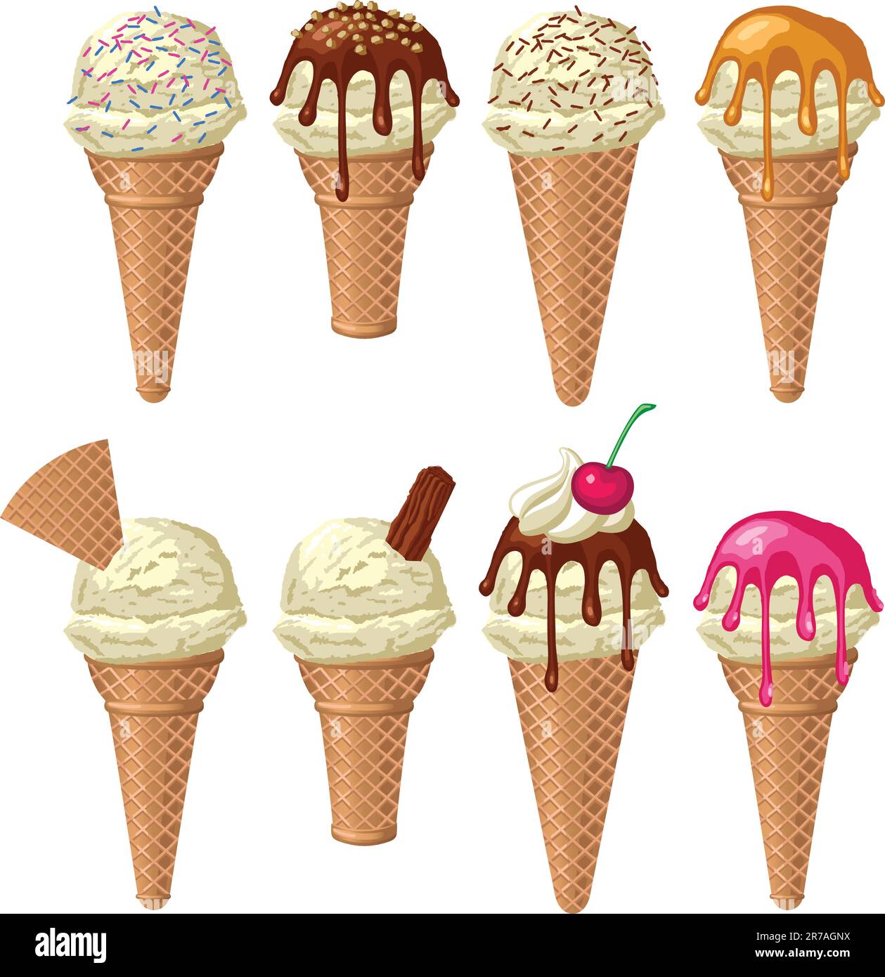 Variety of toppings stock vector images alamy