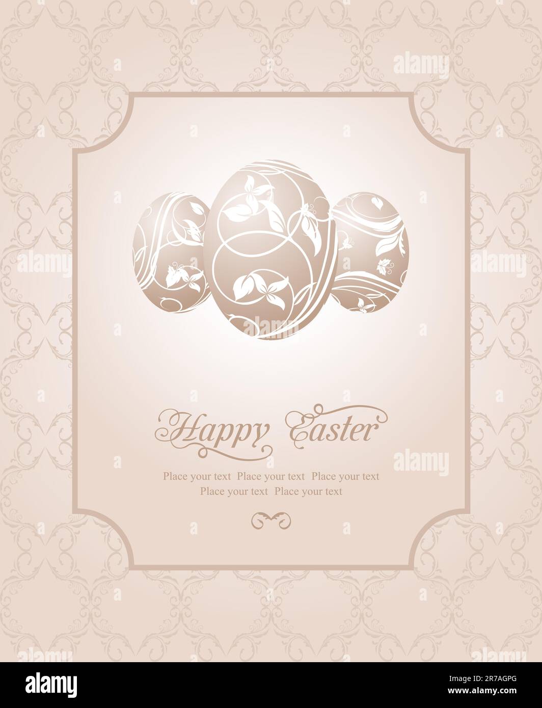 Illustration Easter vintage card with set eggs - vector Stock Vector ...