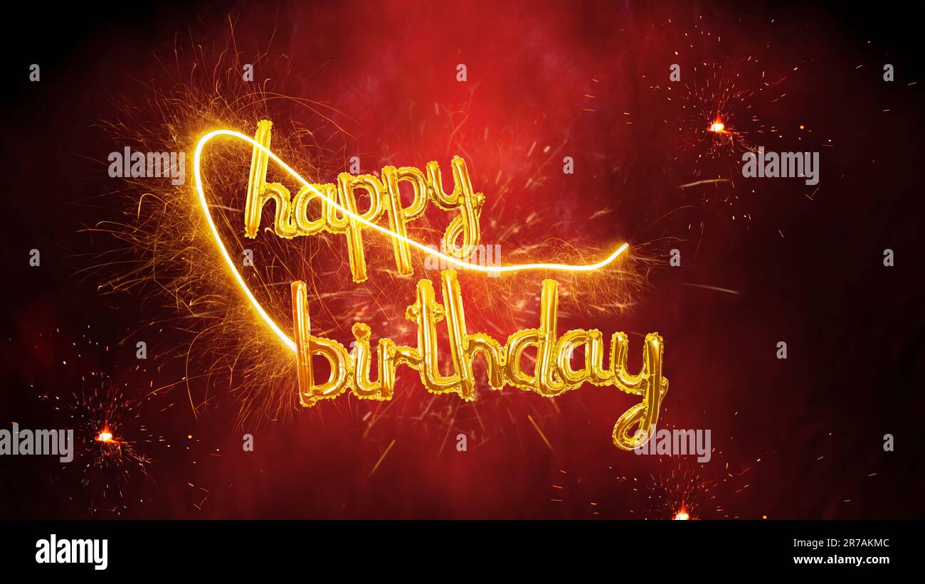 Happy birthday greetings with fireworks backgrounds. Happy birthday ...